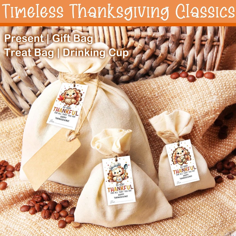 HandEasy 40 PCS Fall Gift Tags Thanksgiving Gift Tags with String, 2.1" x 3.5" Thanksgiving Design Present Label for Present Bags, Fall Party Favor Decorations, 4 Styles - A02 - Image 4
